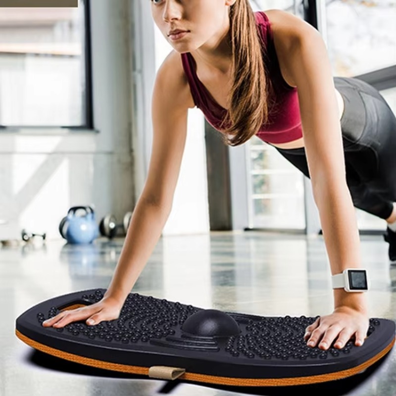 Balance Board Wobble - Standing Desk Mat Anti-Fatigue Wooden Wobble