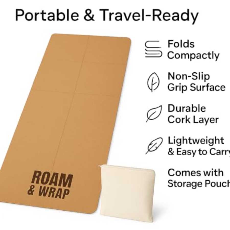 Travel yoga mat: cork, natural - Pilates Yoga Go ulasan dan harga
