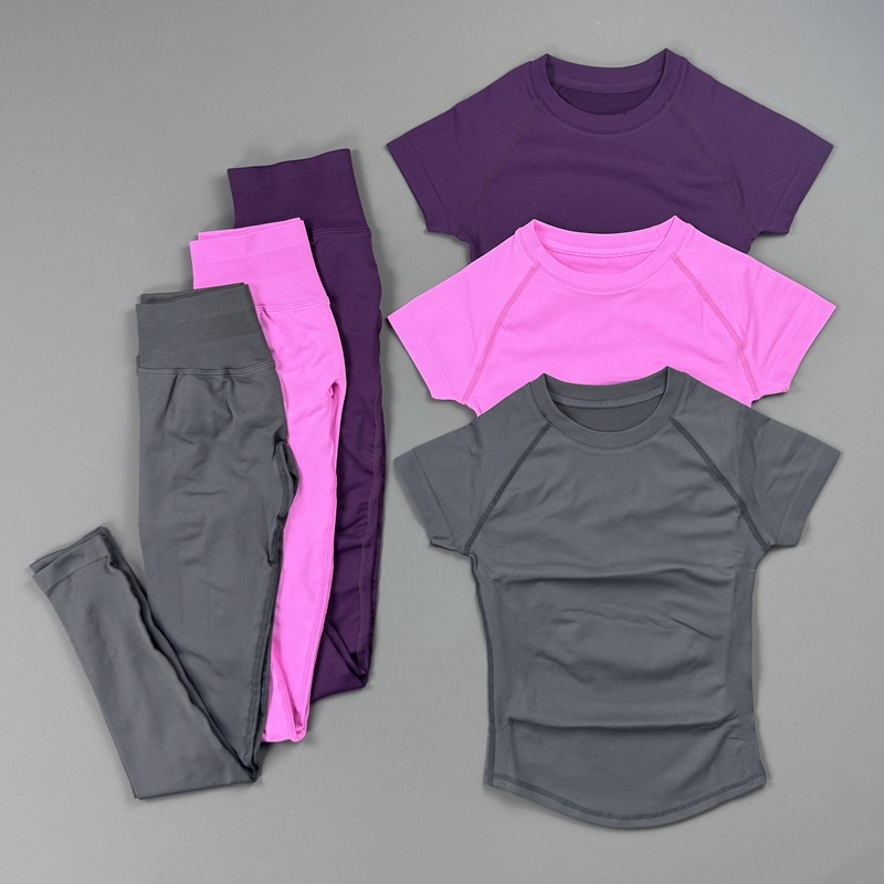 2Piece Gym Set Women Raglan Sh - Pilates Yoga Kit ulasan dan harga