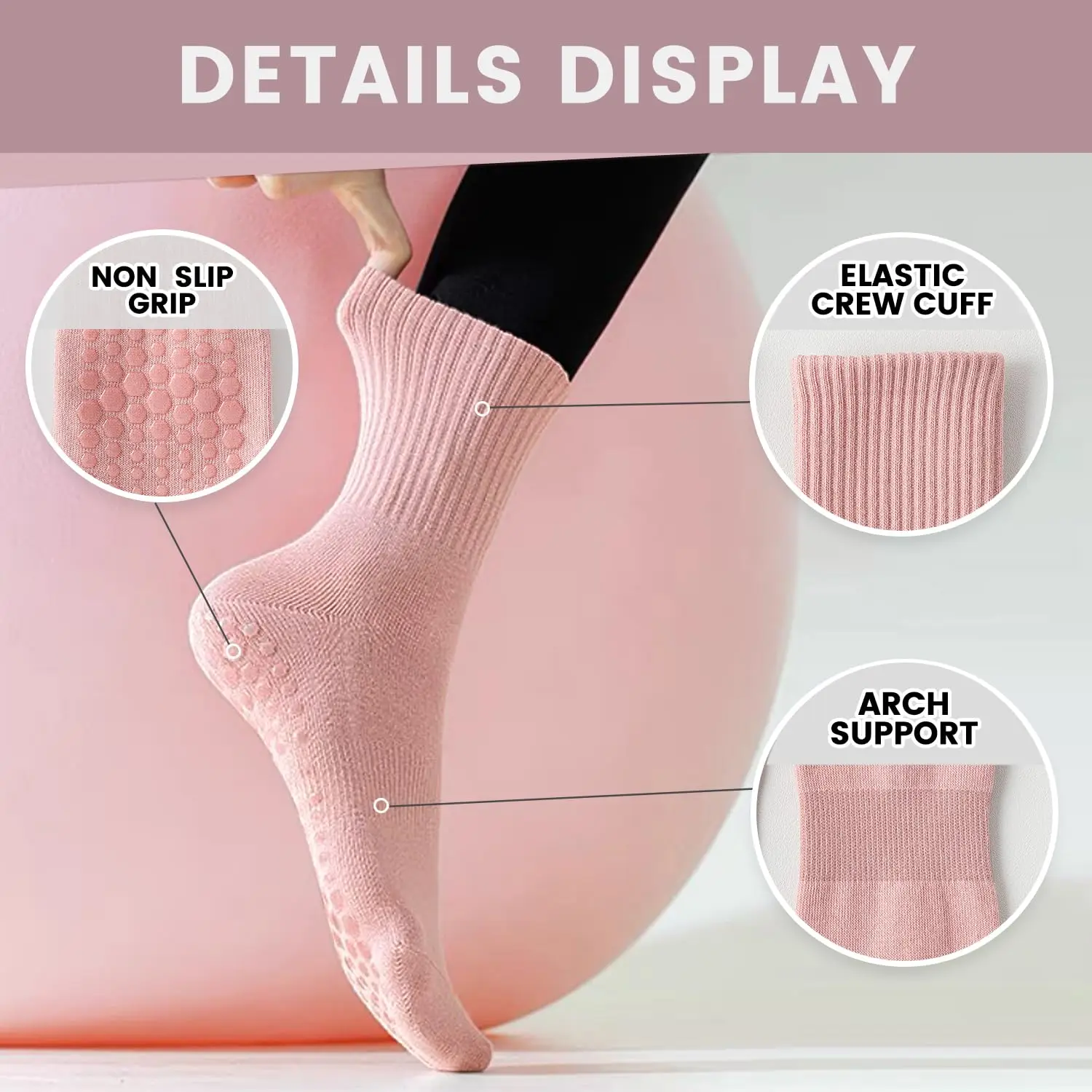 4 pairs of women's yoga socks, - Pilates Is Yoga ulasan dan harga