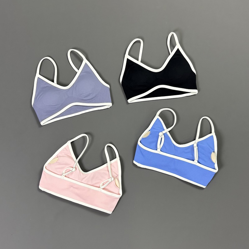 Women Contrastline Yoga Bra V  - Yoga Strap Cotton ulasan dan harga
