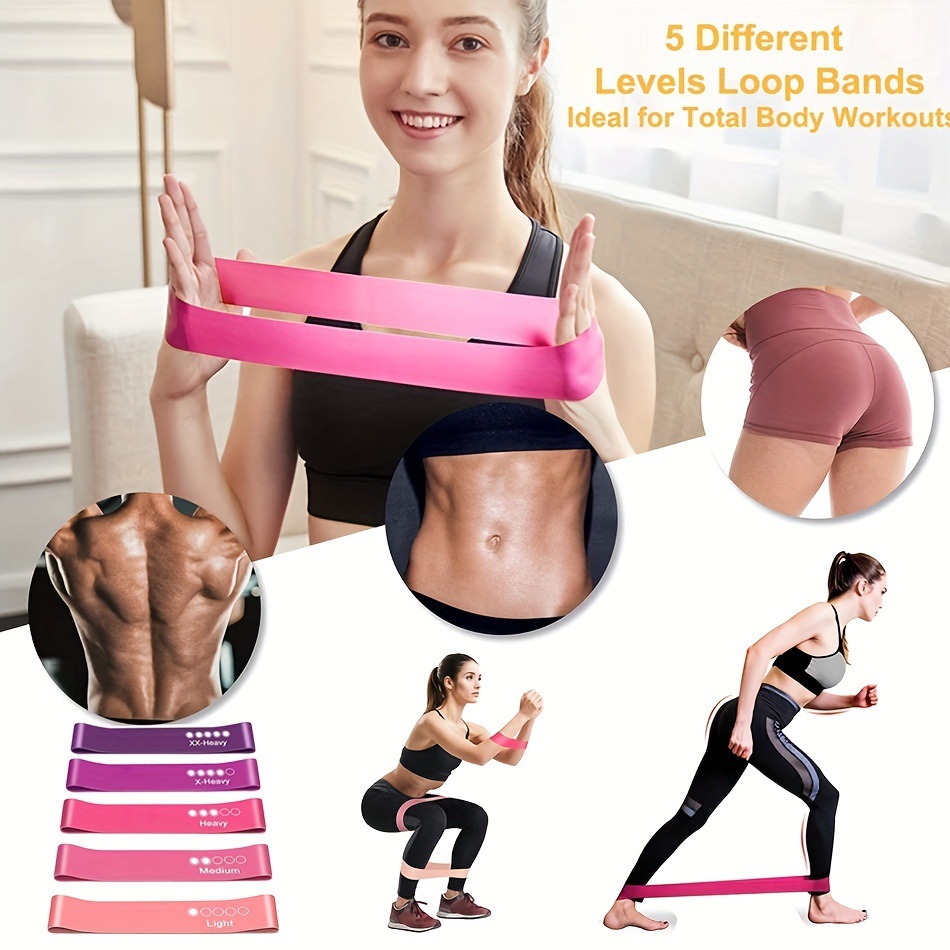 5-Piece Color Resistance Band  - Pilates Yoga Kit ulasan dan harga