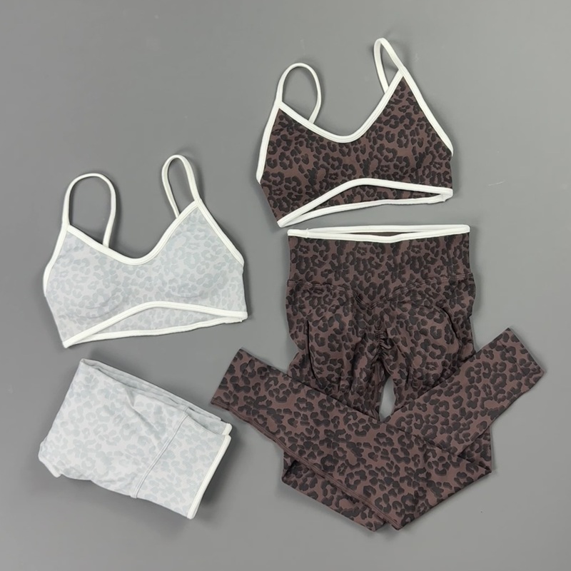 2 Pieces Yoga Set Women Leopar - Pilates Yoga Kit ulasan dan harga