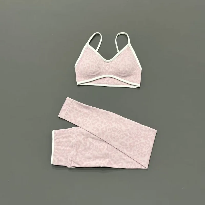 2 Pieces Yoga Set Women Leopar - Pilates Yoga Kit ulasan dan harga